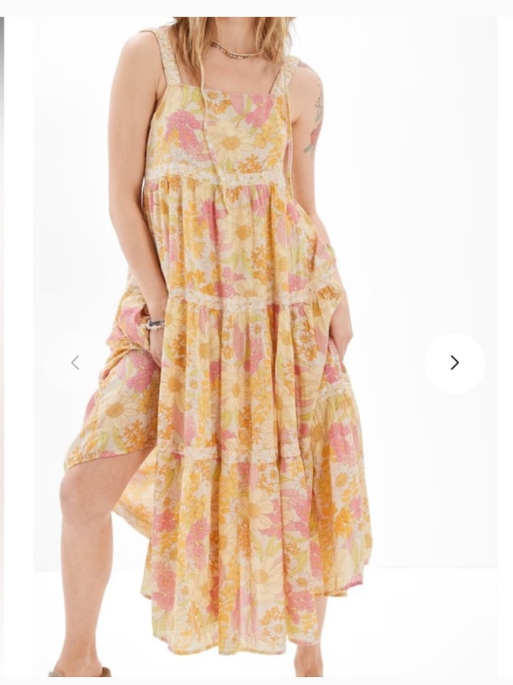 American Eagle Floral Backless Maxi Dress